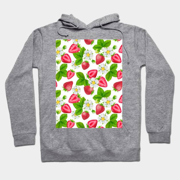 Red Strawberries Hoodie by katerinamk